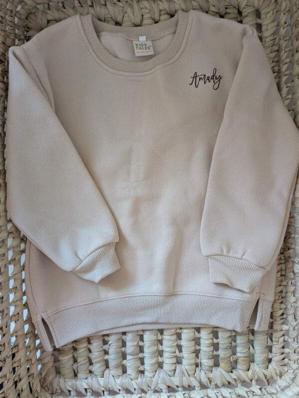 Sweat beige enfant personnalisé